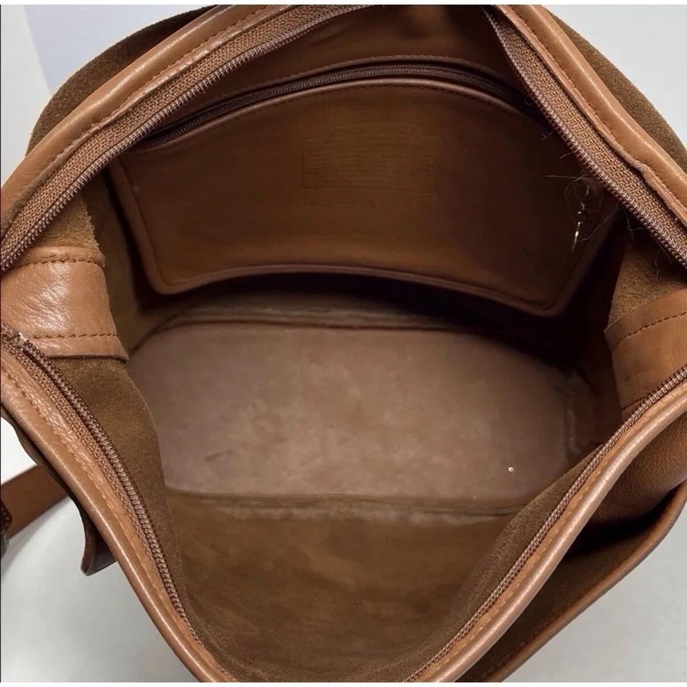 Vintage Coach Whitney 4115 Flap Crossbody Brown Leather USA 90s 12x11